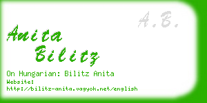 anita bilitz business card